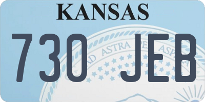 KS license plate 730JEB