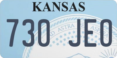 KS license plate 730JEO