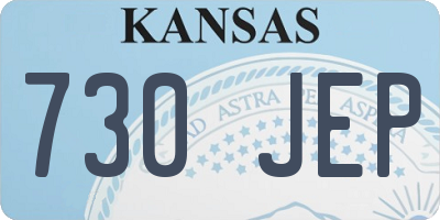 KS license plate 730JEP