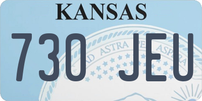 KS license plate 730JEU