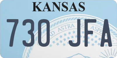 KS license plate 730JFA