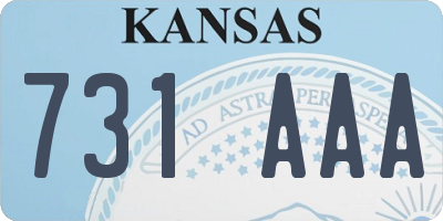 KS license plate 731AAA