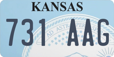 KS license plate 731AAG