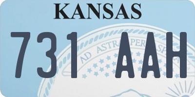 KS license plate 731AAH