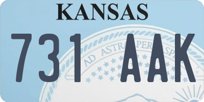 KS license plate 731AAK