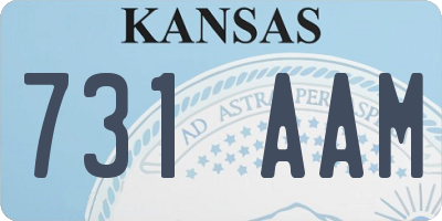 KS license plate 731AAM