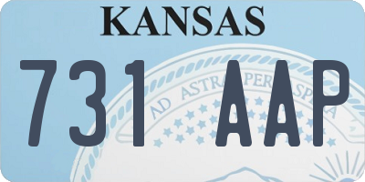 KS license plate 731AAP