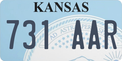 KS license plate 731AAR