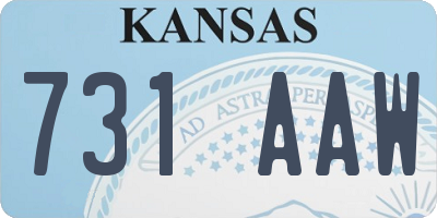 KS license plate 731AAW