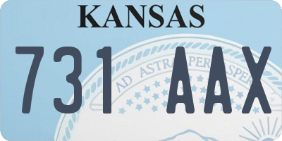 KS license plate 731AAX