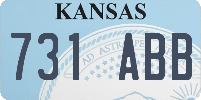 KS license plate 731ABB