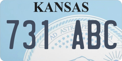 KS license plate 731ABC