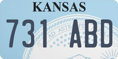 KS license plate 731ABD