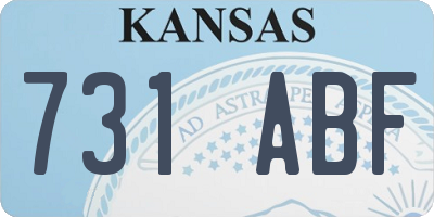KS license plate 731ABF