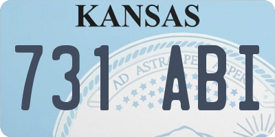 KS license plate 731ABI