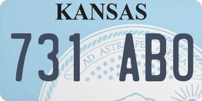 KS license plate 731ABO
