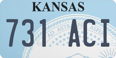 KS license plate 731ACI