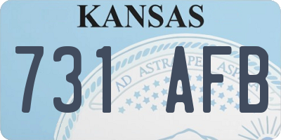 KS license plate 731AFB
