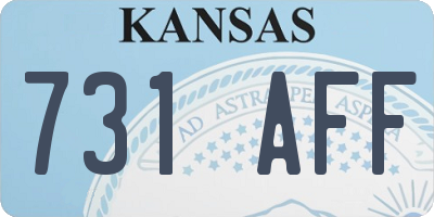 KS license plate 731AFF
