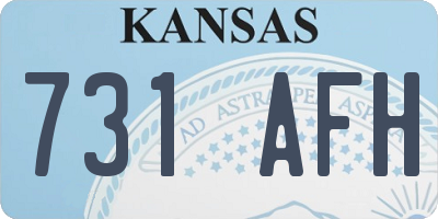 KS license plate 731AFH
