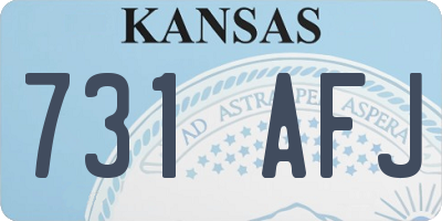 KS license plate 731AFJ
