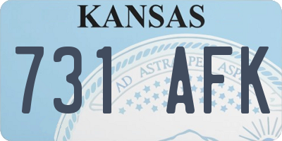 KS license plate 731AFK