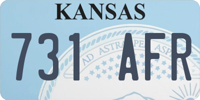 KS license plate 731AFR