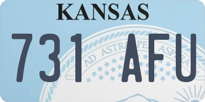 KS license plate 731AFU