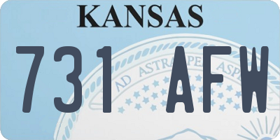 KS license plate 731AFW