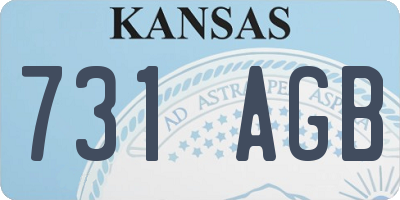 KS license plate 731AGB