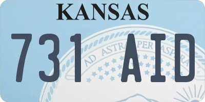 KS license plate 731AID