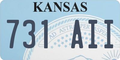 KS license plate 731AII