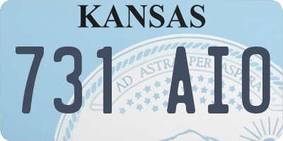 KS license plate 731AIO