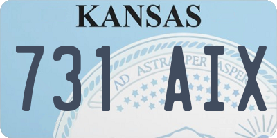 KS license plate 731AIX