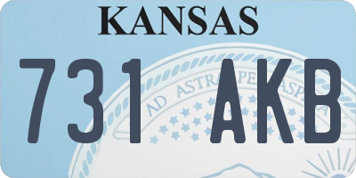 KS license plate 731AKB