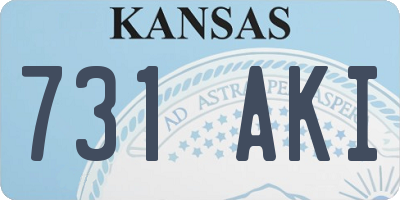 KS license plate 731AKI