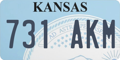 KS license plate 731AKM