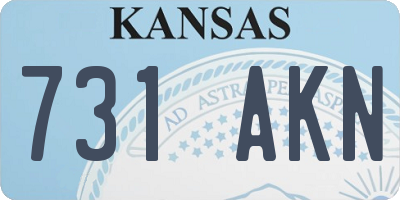 KS license plate 731AKN