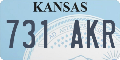 KS license plate 731AKR