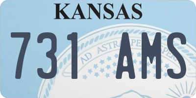 KS license plate 731AMS