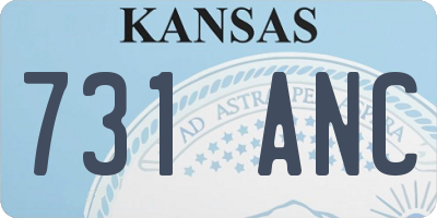 KS license plate 731ANC