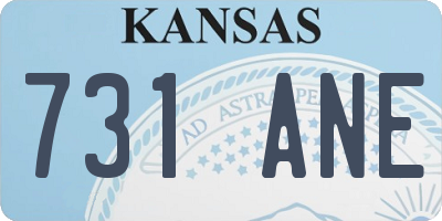 KS license plate 731ANE