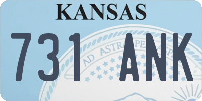 KS license plate 731ANK