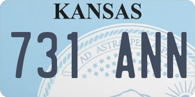 KS license plate 731ANN