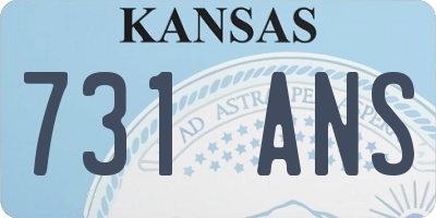 KS license plate 731ANS