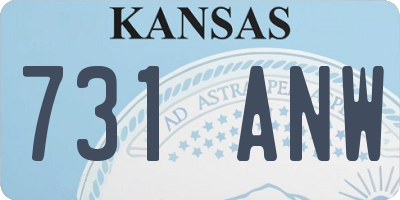 KS license plate 731ANW