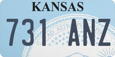 KS license plate 731ANZ
