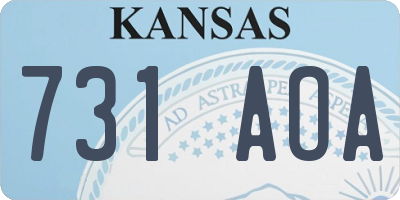 KS license plate 731AOA