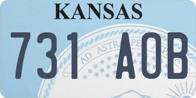 KS license plate 731AOB