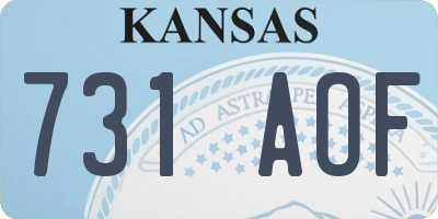 KS license plate 731AOF